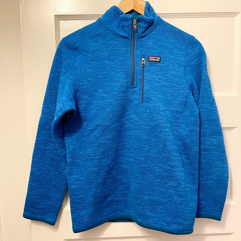 PATAGONIA Better Sweater 1/4 Zip Royal Blue Like New Kids XL (14) Pullover